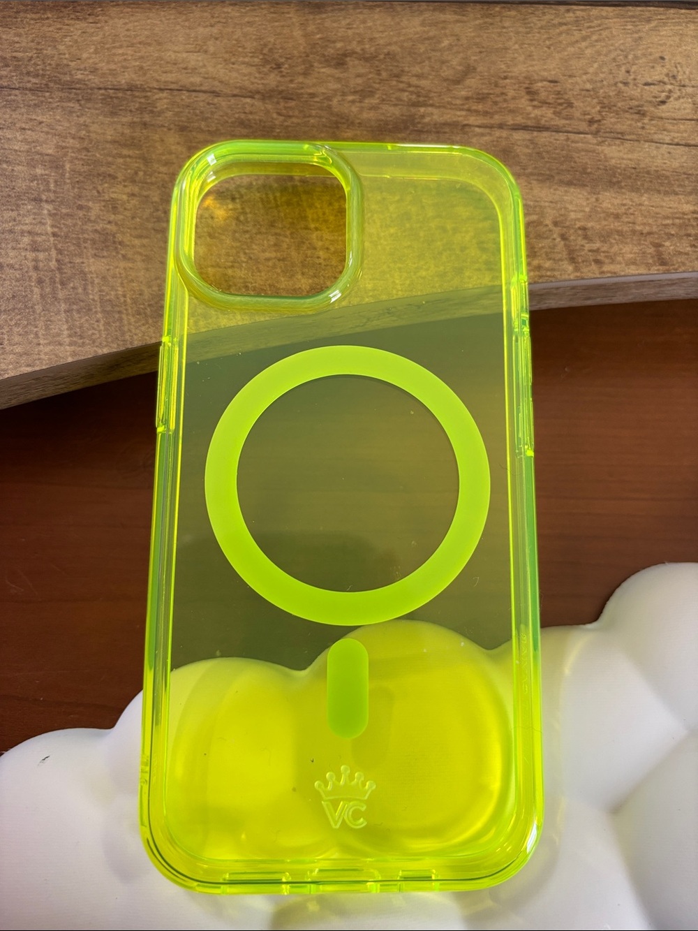 Velvet Caviar Neon Yellow Clear MagSafe iPhone Case